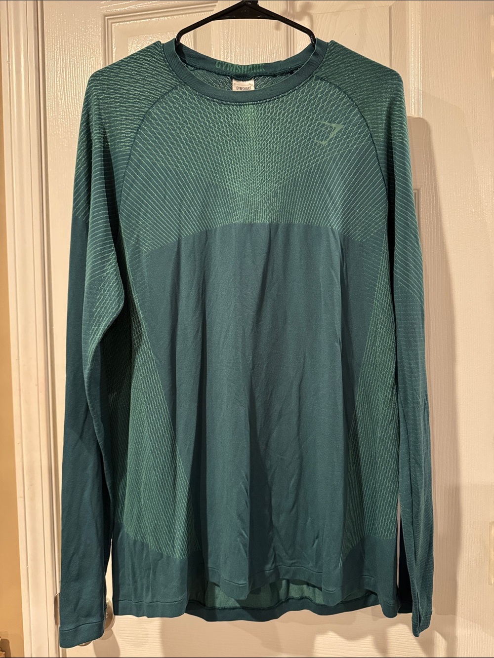 Gymshark Teal Seamless Long Sleeve Performance Top size xl
